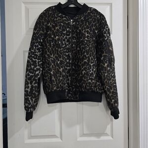 BcbgMaxmaria Leapord Bomber Jacket